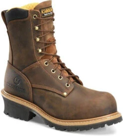 Carolina Men’s Poplar 8” Soft Toe WP Logger Work Boot - Brown - CA9053