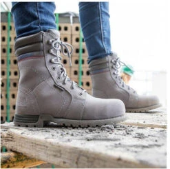 CAT Women's Echo Waterproof Steel Toe Work Boot - Grey - P90565 -Rocky Store CAT OnFoot Work 0009 P90565