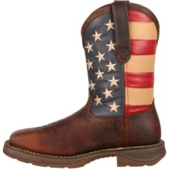 Durango Men's Rebel 11" Steel Toe Western Flag Boot - Brown - DB020 -Rocky Store DB020 instep profile