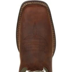 Durango Men's Rebel Army Green USA Print 12" Square Toe Western Boot -Rocky Store DDB0313 birdseye