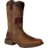 Durango Men's Rebel Distressed Flag Embroidery 12" Sqr Toe Western Boot -Rocky Store DDB0314