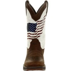 Durango Women's Lady Rebel Distressed Flag 11" Square Toe Western Boot DRD0394 -Rocky Store DRD0394 front