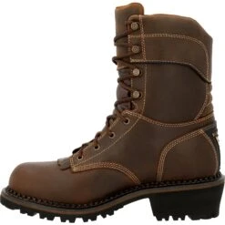 Georgia Men's AMP LT Logger 9" Comp Toe WP 600G Ins Work Boot- GB00491 -Rocky Store GB00491 instep profile