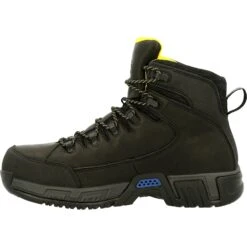Michelin Men's HydroEdge 6" Alloy Toe WP Metguard Work Boot- Black- MIC0005 -Rocky Store MIC0005 instep profile