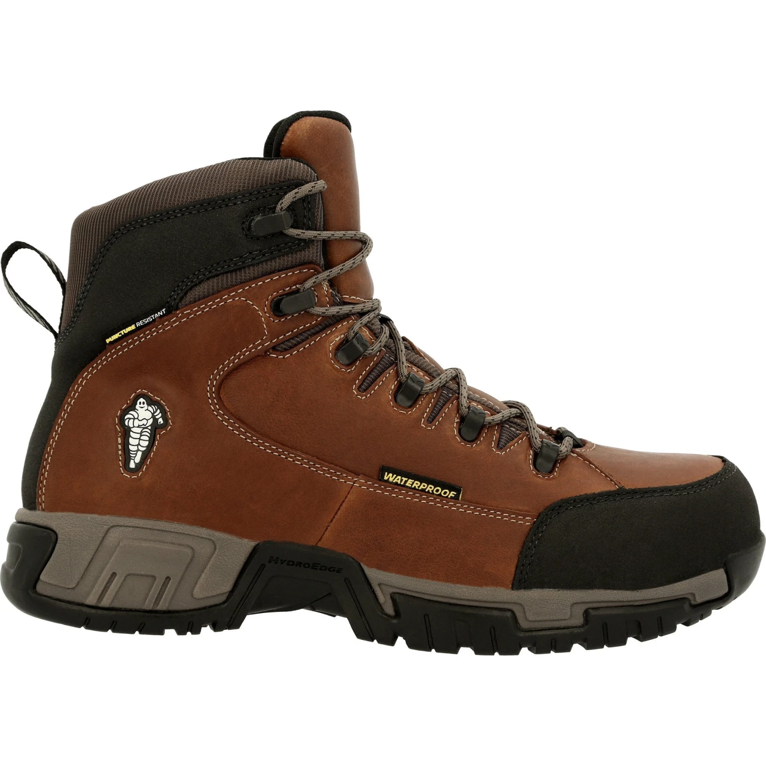 Michelin Men's HydroEdge 6" Alloy Toe WP PR Work Boot - Brown- MIC0006 4 Michelin Men's HydroEdge 6" Alloy Toe WP PR Work Boot - Brown- MIC0006 - Image 2