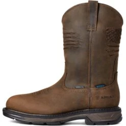 Ariat Men's WorkHog XT Carbon Toe WP Work Boot - Brown - 10036002 -Rocky Store S21 MNS WORK 10036002 side