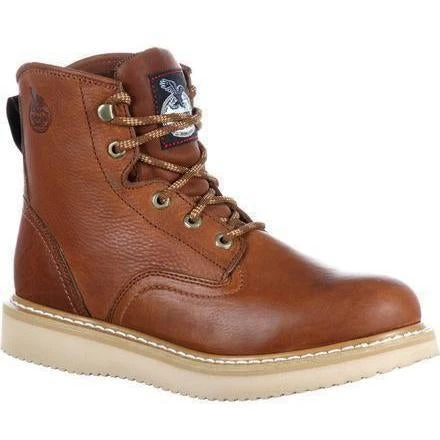 Georgia Men's 6" Wedge Steel Toe Work Boot - Brown - G6342 3 Georgia Men's 6" Wedge Steel Toe Work Boot - Brown - G6342