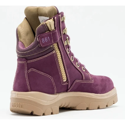 Steel Blue Women's Southern Cross Side Zip Steel Toe Work Boot - Purple - 892861 6 Steel Blue Women's Southern Cross Side Zip Steel Toe Work Boot - Purple - 892861 - Image 4