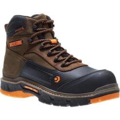 Wolverine Men's Overpass Safety Toe 6" WP Work Boot - Brown - W10717 -Rocky Store wolverine mens overpass safety toe 6 wp work boot brown w10717 5